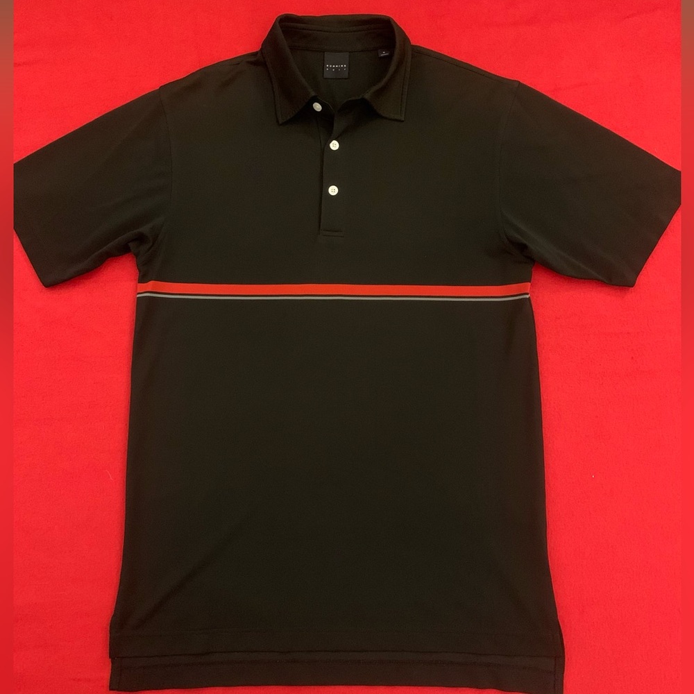 DUNNING GOLF SS Double Striped Polyester Polo